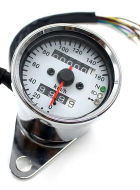 摩托车仪表复古/摩托车改装仪表/新款LED双色仪表/双里程仪表总成