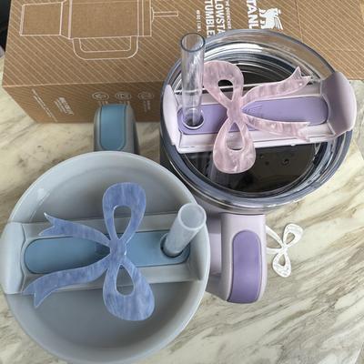 蝴蝶结水波纹 stanley Tumbler tag 40 oz 冰霸杯2代杯盖标签