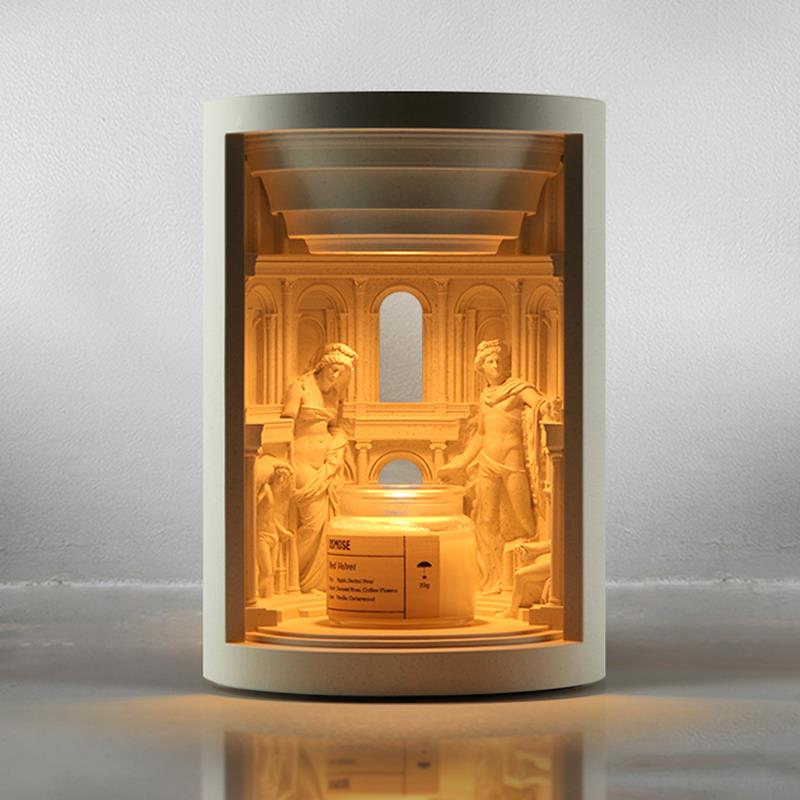 泥想国原创博物馆无火香氛蜡烛融蜡灯融烛灯雕塑生日新婚订婚礼物