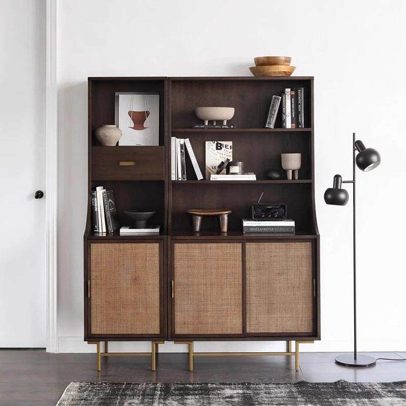 欧式实木书柜落地置物架客厅靠墙展示柜子储物柜家用收纳柜陈列柜,住宅家具,单个书柜,淘宝优惠券,粉丝福利购,淘宝优惠卷