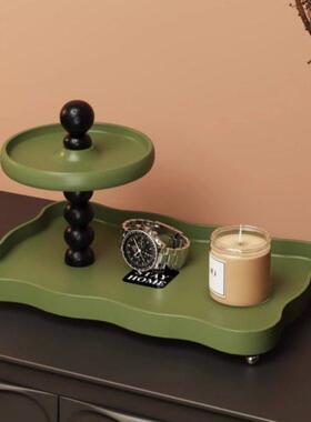 法式复古入户玄关装饰收纳摆件置物架桌面钥匙香薰家居首饰托盘