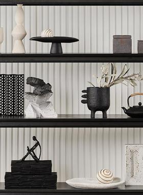 样品屋展示中心展厅客厅书房套装软装样板间高级感轻奢书架书柜装