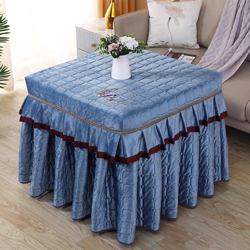 电烤炉罩正方形烤火罩加厚夹棉取暖桌罩取暖桌布电炉套长方形冬季