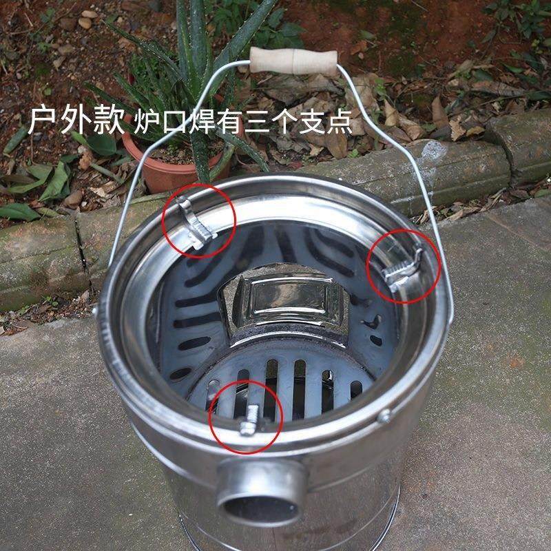 柴火炉家用炉灶新款农村烧柴取暖炉灶地锅灶野炊户外便携不锈钢