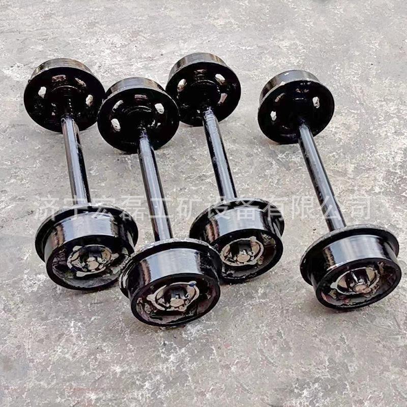 铸钢闭式防尘实心加厚矿车轮对300轮径铸钢锻造轮子矿用平板车轮