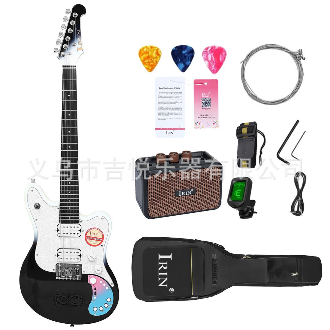 39寸电吉他初学者专业演奏电吉他套装杨木双双拾音器弹拨乐器吉他