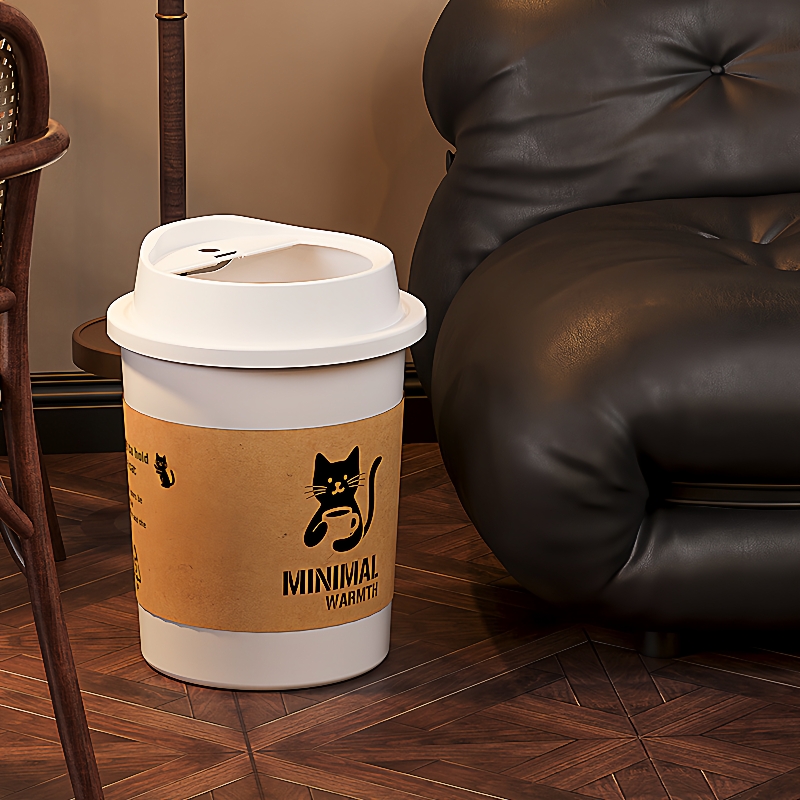 创意咖啡杯垃圾桶奶茶店卧室客厅厨房办公室高颜值纸篓桶家用简约