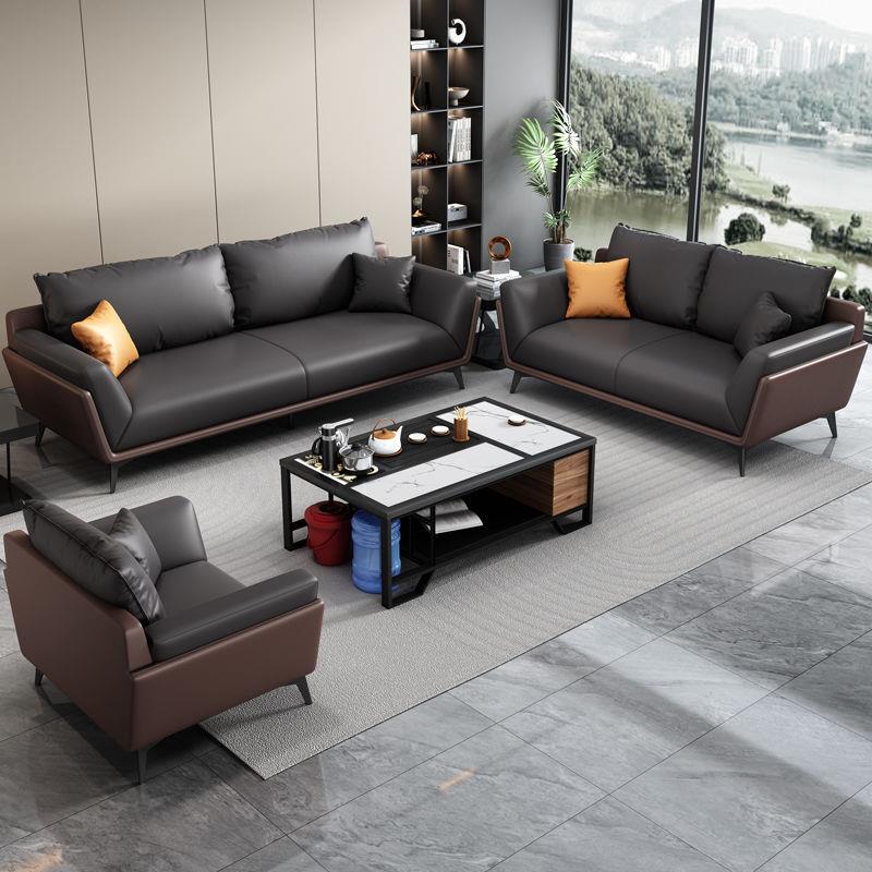 轻奢家用办公室免洗沙发茶几组合意式轻奢商务会客洽谈接待室公司