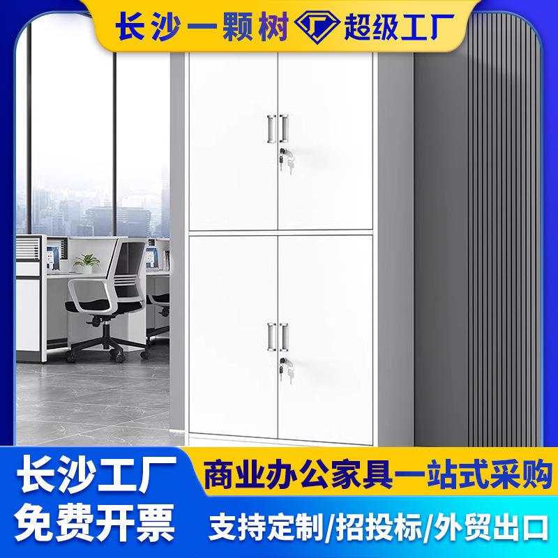 通双节铁皮文件柜办公室资料档案书柜家用钢制置物收纳柜子储物柜