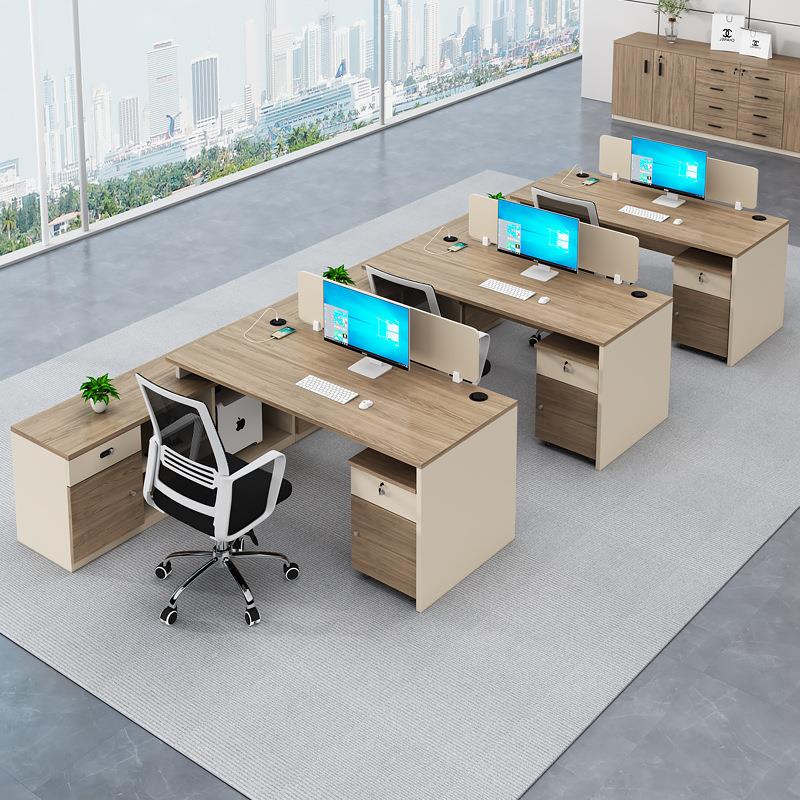 办公室办公桌子简约现代公司职员工位4人电脑桌职员桌2人位办公桌