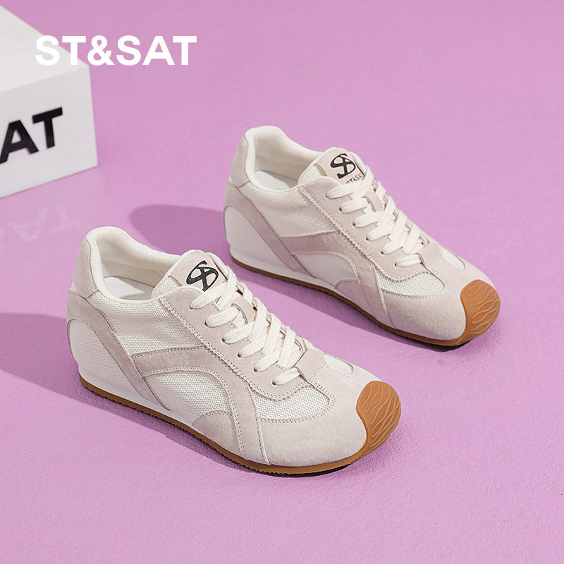 5.5CM内增高星期六平底芭蕾德训鞋女夏季2025新款小白鞋休闲女鞋,女鞋,德训鞋,淘宝优惠券,粉丝福利购,淘宝优惠卷