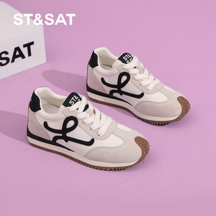 德训鞋 6CM内增高星期六2025春夏新款 厚底休闲百搭复古运动女鞋