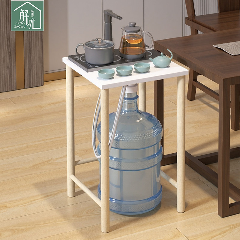 小茶桌饮水机置物架茶水柜边几桶装水放置架移动茶台边柜烧水架子