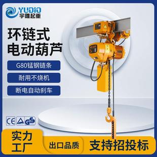 1T2tt5t10吨起重小吊机 宇雕80v环链电动葫芦220伏带跑车运行式