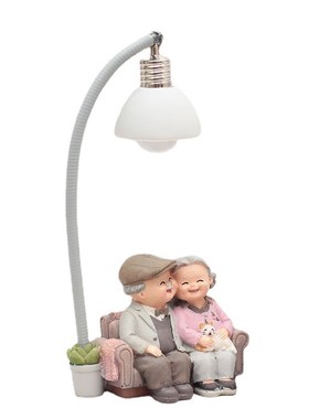 创意情侣纪念日老头老太太家居客厅卧室装饰摆件爷爷奶奶生日礼物