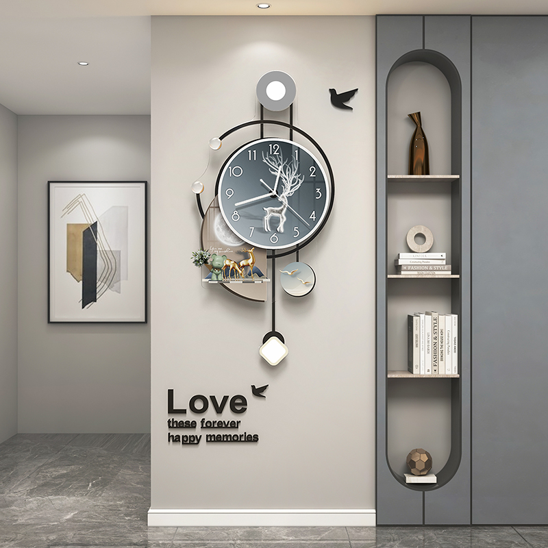 2023新款网红挂钟客厅钟表简约现代大气餐桌表创意时钟挂墙静音