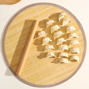 竹子面食盖帘双面竹制加厚水饺篦子厨房家用圆形帘子大号饺子托盘