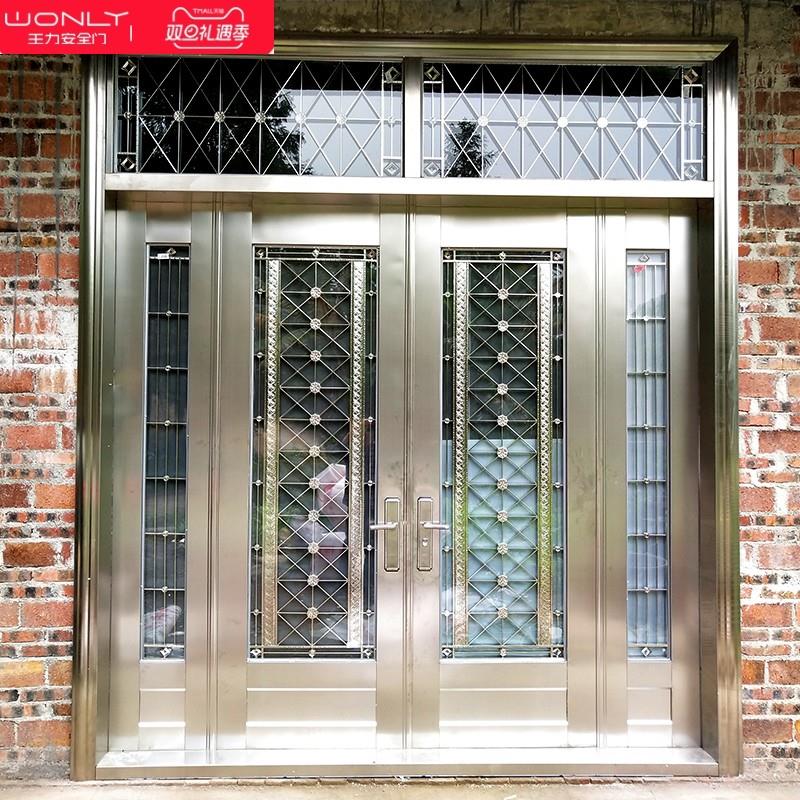 WL王力别墅大门双门304不锈钢门单门家用农村自建房堂屋进户门