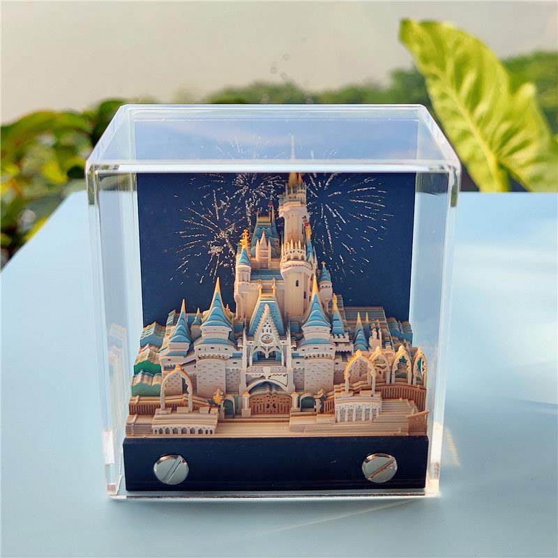灰姑娘浪漫梦幻城堡带灯光纸雕3D立体便签纸可撕送男女友生日礼物,文具电教/文化用品/商务用品,立体便签/3D纸雕,淘宝优惠券,粉丝福利购,淘宝优惠卷