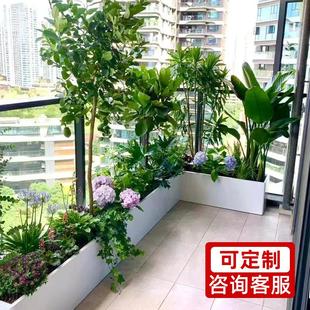 定制户外不锈钢花箱露台阳台种植箱长方形花园庭院花盆室内外造景