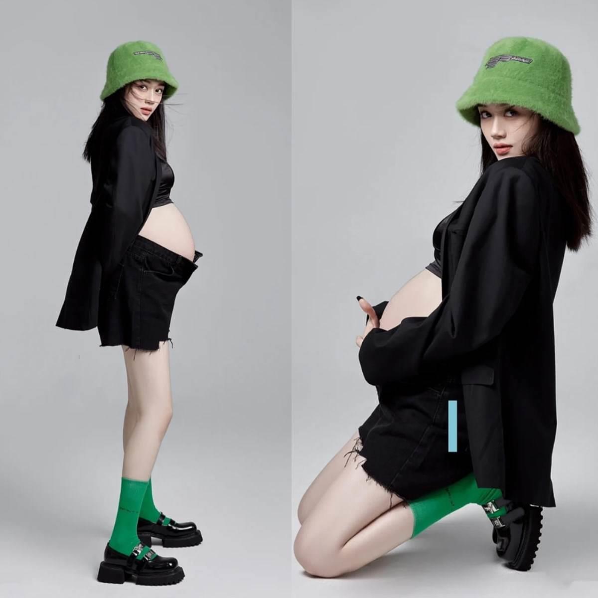 孕妇摄影服装新款黑色影楼孕妇装个性写真拍照服孕妇照片写真服装