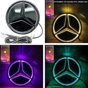 宾士W205C级C180C200C260C300L改装 中网镜面发光大标带灯发光车标