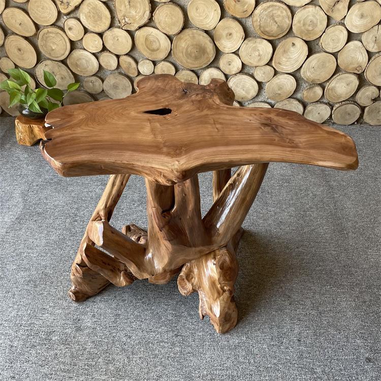 根雕底座奇石花盆摆件原木托中式实木树根客厅原创设计小型茶几台