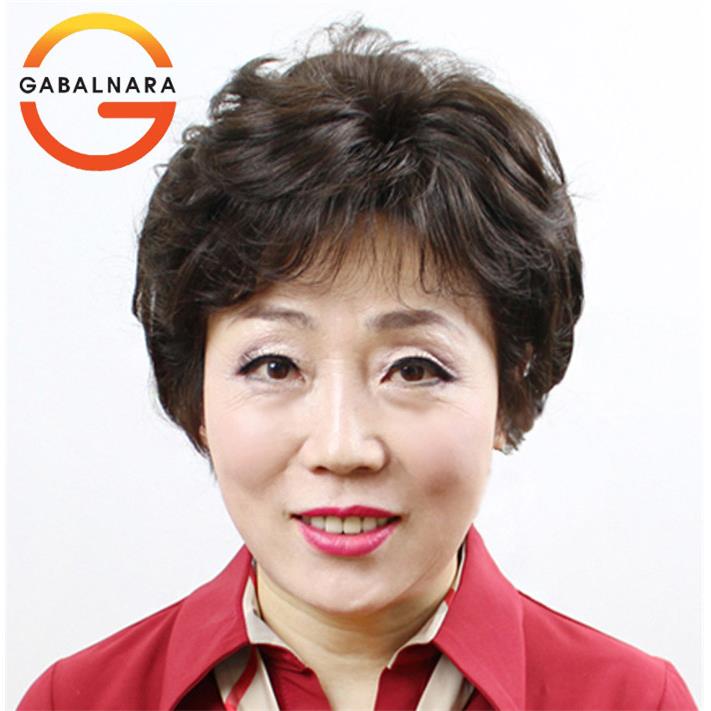 女士中老年蓬松短卷发 妈妈真人发整顶假发套 夏天透气女士短发套