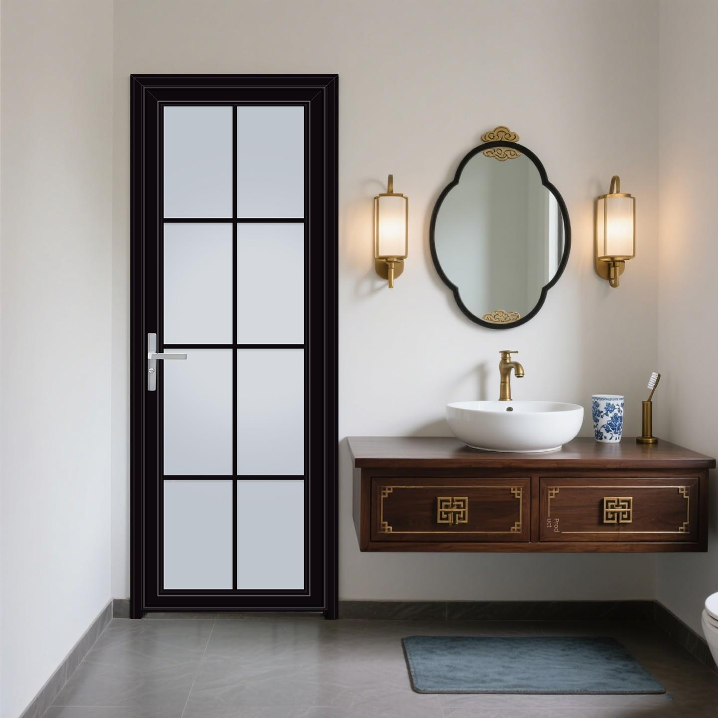 简约卫生间门铝合金玻璃厕所门浴室宿舍洗手间门工厂直销工程定制