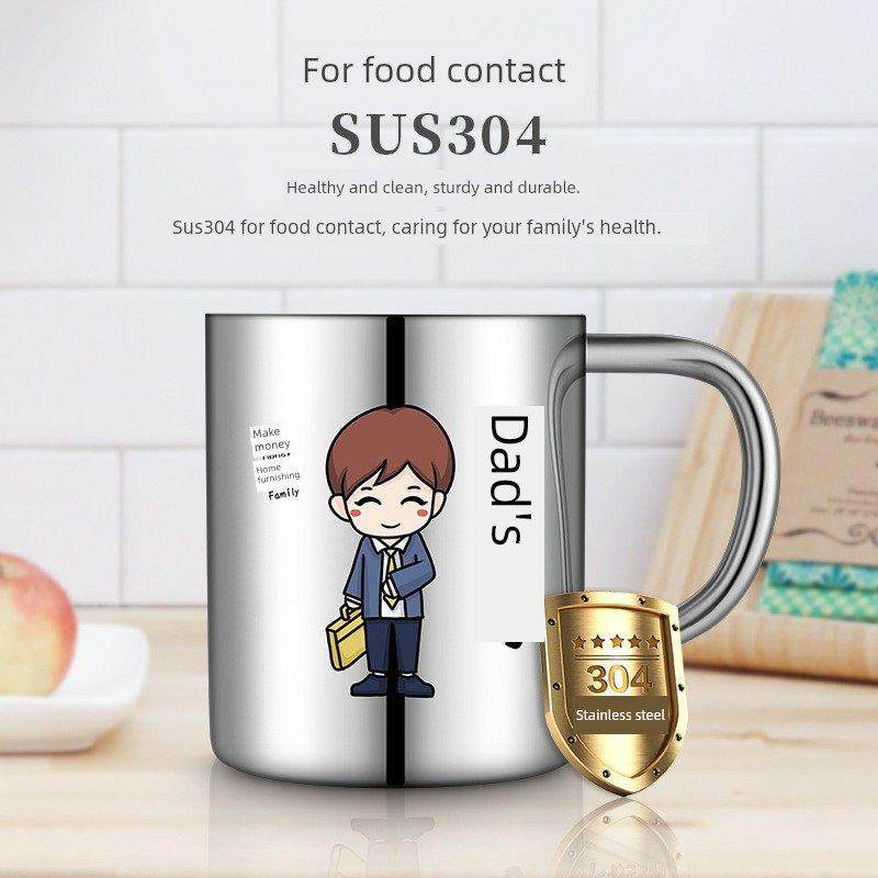 儿童漱口杯304不锈钢水杯亲子一家三口家用防摔刷牙杯洗漱杯可爱,家庭/个人清洁工具,洗漱杯,淘宝优惠券,粉丝福利购,淘宝优惠卷