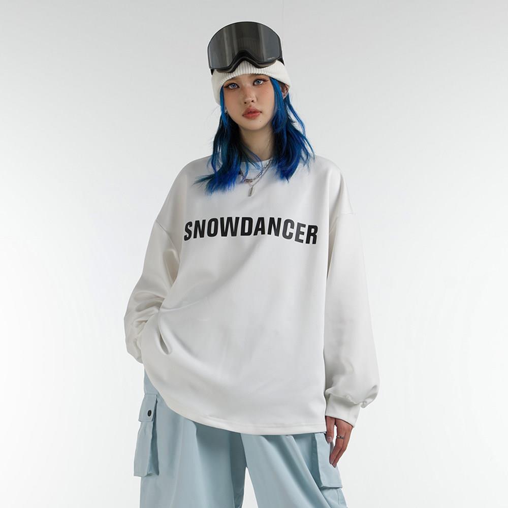 单板滑雪防水防风oversize宽松男女透气双板白色滑雪卫衣长袖T恤