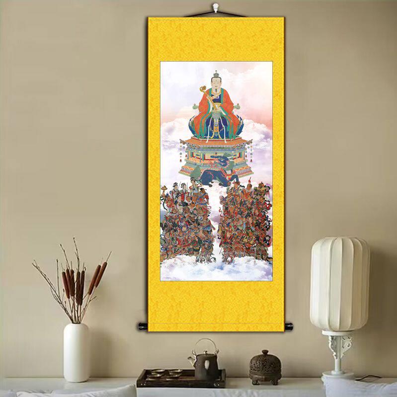 雷祖挂画九天应元雷声普化天尊挂画雷部众将宣纸画玄关客厅卷轴画 - 实物图