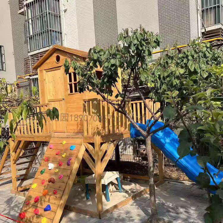 防腐木组装花园小木屋可移动木房子户外儿童树屋别墅民宿家用凉亭