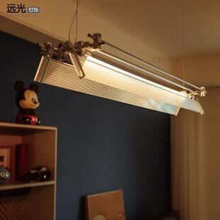 包豪斯饭厅吊灯咖啡厅奶茶店办公室吧台一字长条覆古工业风吊线