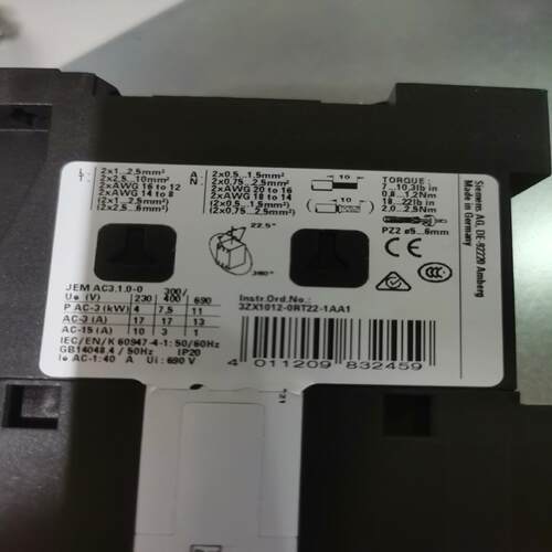 接触器 3ZX1012-0RT22-1AA1 辅助触头~询价
