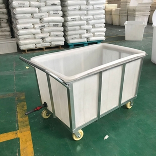 厂周转箱落布桶pe牛筋方箱 推布车洗衣房布草车塑料湿布桶服装