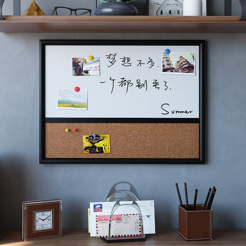 西景木框组合45*60软木板磁性白板挂式留言板创意画板写字板