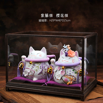波斯猫紫藤招财猫摆件结婚礼物家居饰日系治愈情绪女高级感小众