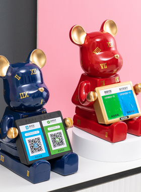 收银台招财猫开业摆件工艺品前台收款二维码服装店装饰店开业礼物