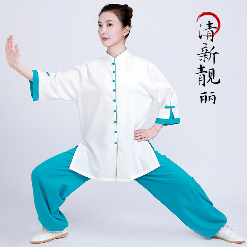 小和山太极服女款新款2025夏天高端棉麻太极拳练功服女夏季短