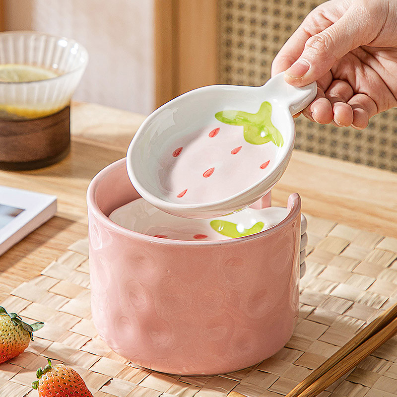 高颜值陶瓷蘸料碟带手柄家用火锅调料碟烤肉蘸酱碟醋碟可爱调味碟