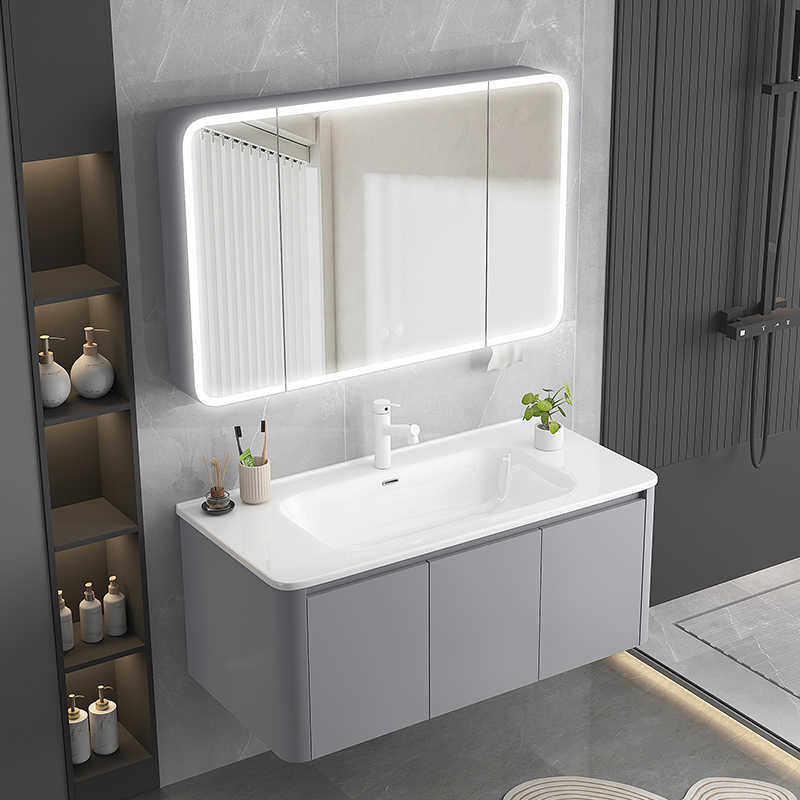 加厚蜂窝铝圆角浴室柜洗手盆柜组合卫生间洗漱台陶瓷一体盆洗