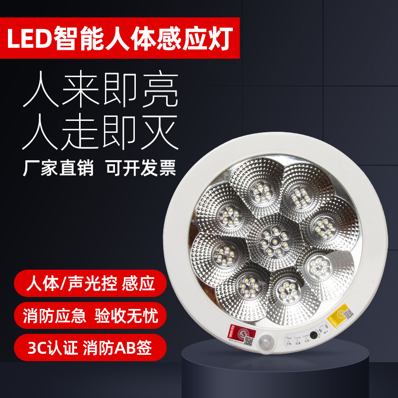 LED感应吸顶灯人体感应红外线声控消防应急声控光控灯楼道厨