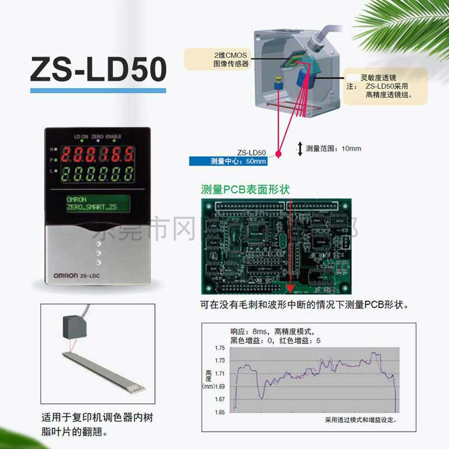 议价-图像光电感测器感应头高精度透镜组漫反射型ZS-LD50S测
