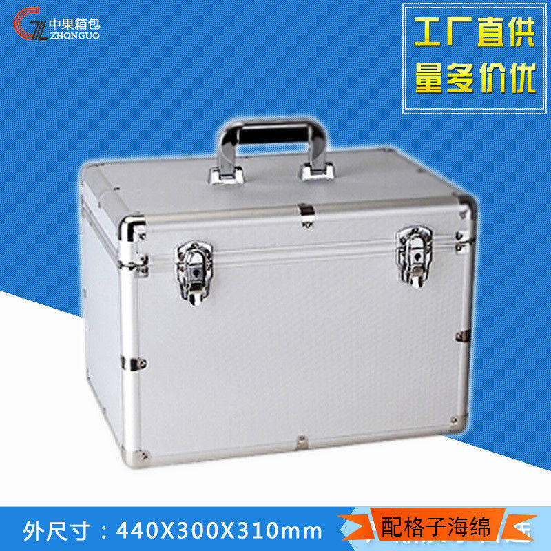 大号铝合金工具箱手提维修箱子家用多功能仪器设备展示箱带隔板