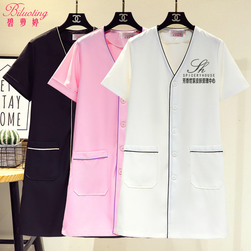 皮肤管理师纹绣美容衣服美容院美容师工作服女高端韩式白大褂