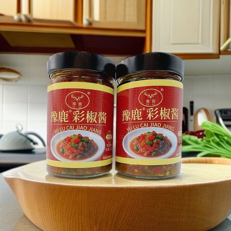 【拍1发2】豫鹿香辣彩椒酱开味下饭菜开盖即食拌面拌饭辣椒酱248g