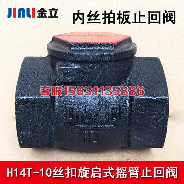 H14T-10内螺纹旋启止回阀 丝扣摇臂拍板单向阀DN25 32 40 50 65