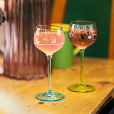 氛围感圣诞杯子阿尔萨斯小人杯红酒杯高脚杯礼盒礼物甜酒鸡尾酒杯