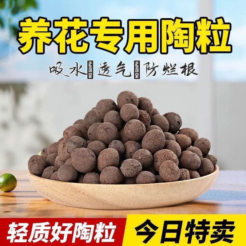 陶粒养花专用石子垫底部养花花卉专用铺面花盆颗粒发财树栽花陶粒